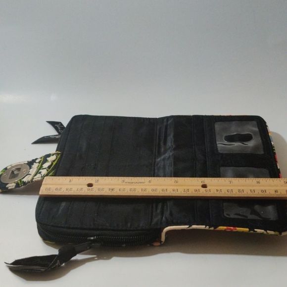 Vera Bradley Black Fantastic Floral‎ Clutch Wallet - Picture 12 of 16